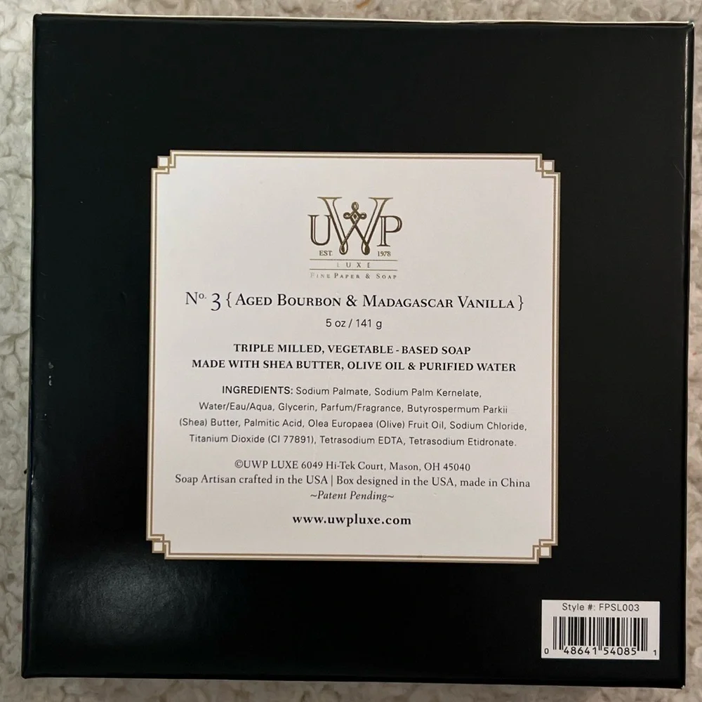 UWP Up with Paper Artisan Crafted LUXE Fine Soap w/ Shea Butter Boxed Soap Trio